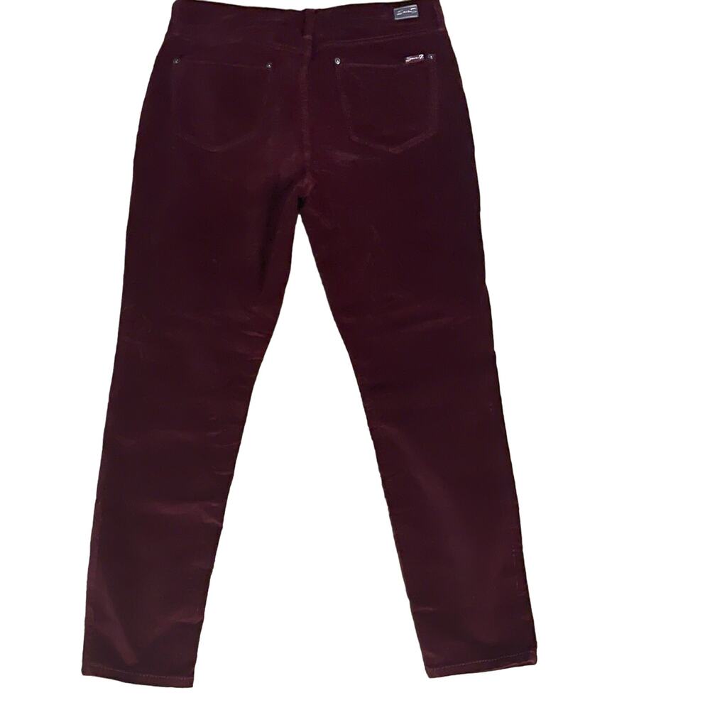 Seven7 burgundy velvet jeans tummy less high rise skinny oxblood women’s size 14